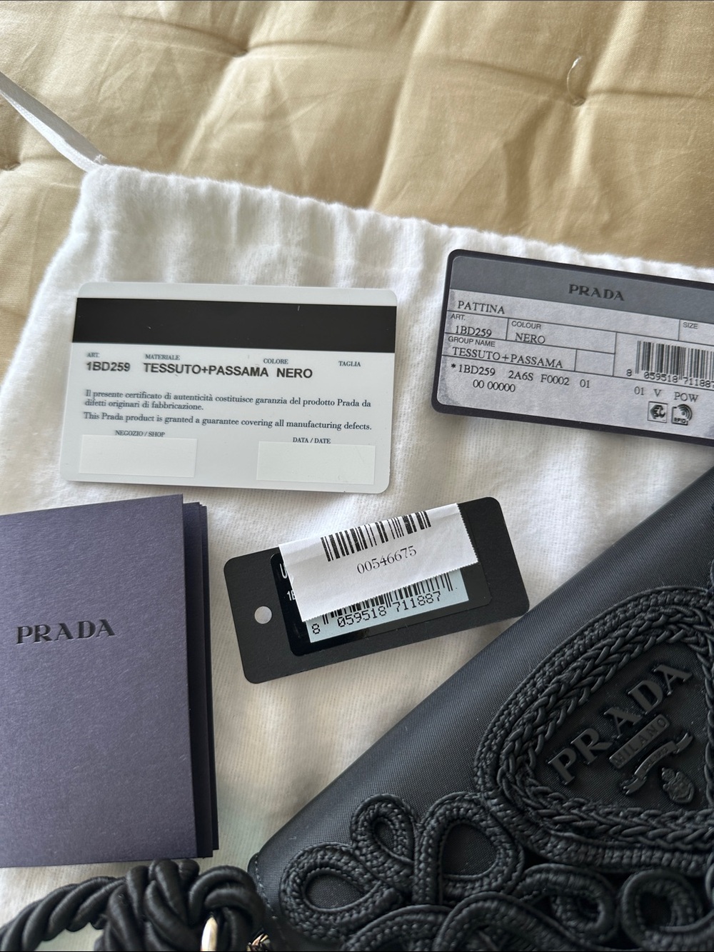 Prada Black Embroidered Tassel Crossbody Bag - Picture 5 of 5